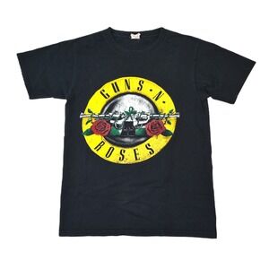 VTG Guns N Roses Graphic T-Shirt Mens Small Rock Band Bullet Logo Hollywood 90s